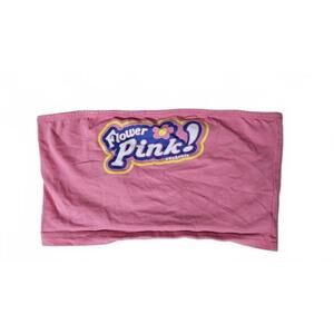 Flower Pink Women's Tube Top Pink‎ Size Medium